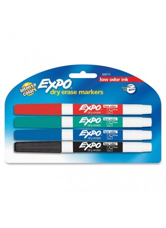 Expo 86674K Dry Erase Markers, Fine point, Set of 4